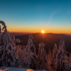 Západ slunce z Lysé hory