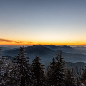 Smrk, Kněhyně a Radhošť z Lysé hory